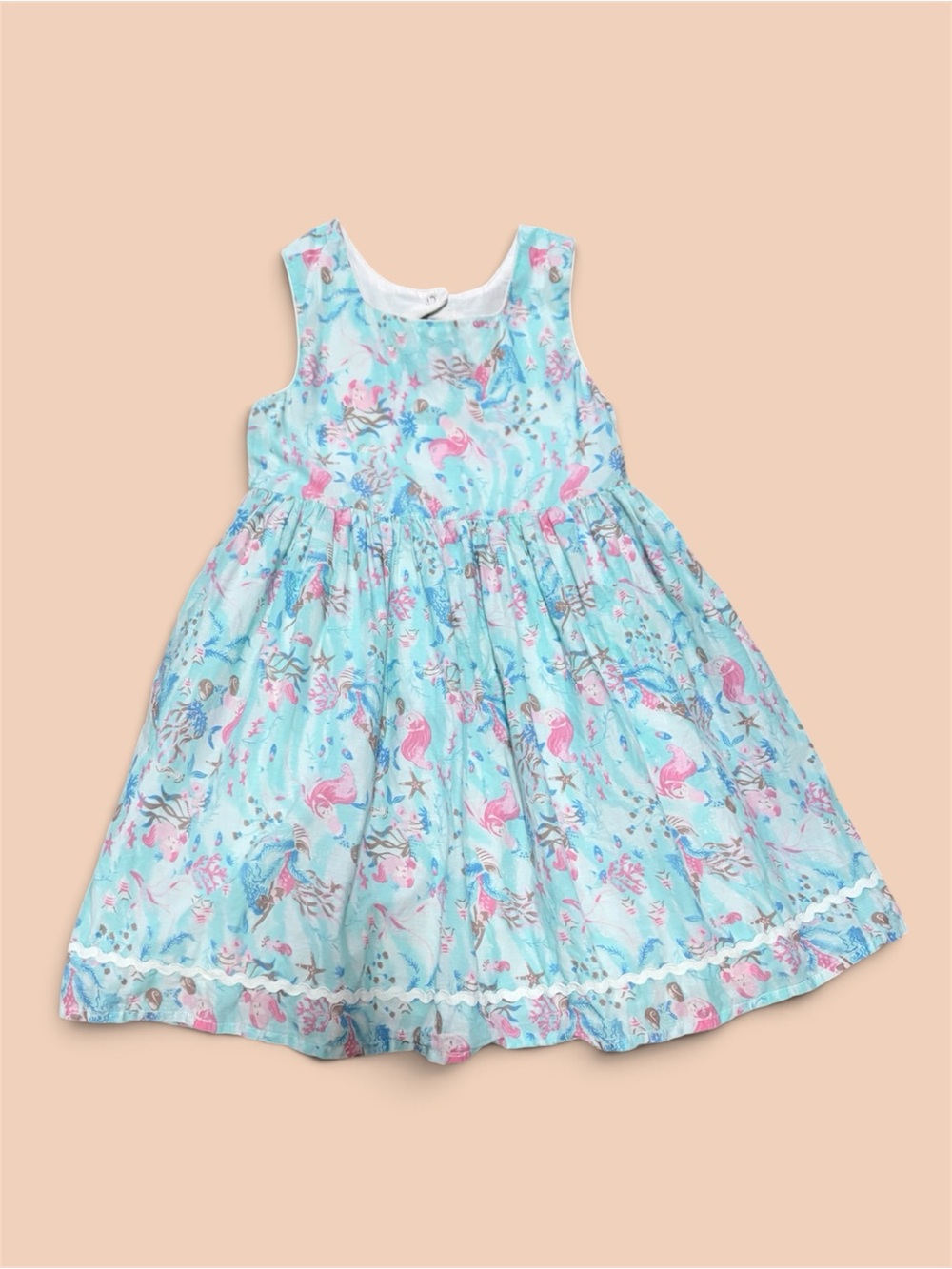 Isaac Mizrahi New York Girls Mermaid Ocean Print Dress Size 6